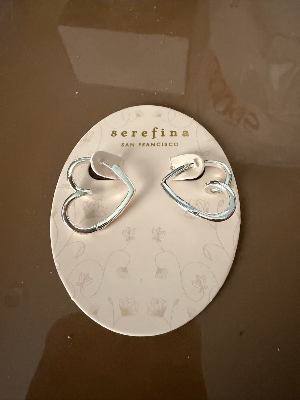 Silver Heart Hoop Earrings